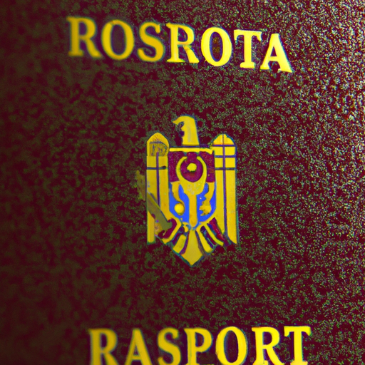 תקריב של עטיפת דרכון רומני