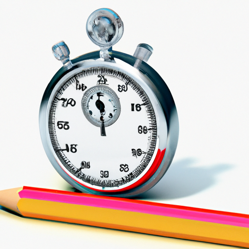 שעון עצר ועיפרון, המסמלים את חשיבות ניהול הזמן במהלך המבחן.