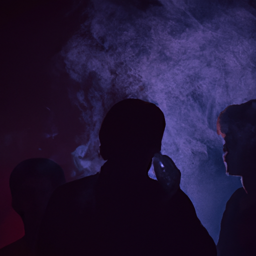 תמונה של סצנת מסיבה מלאה בעשן, שיוצרת אווירה מיסטית.