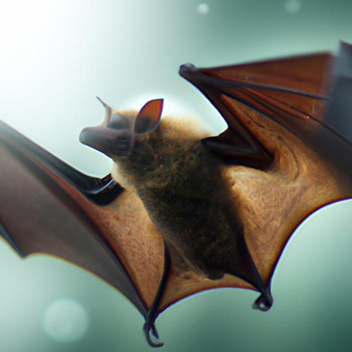 צילום תקריב מדהים של עטלף במעוף, המציג את מבנה הכנף המפורט שלו